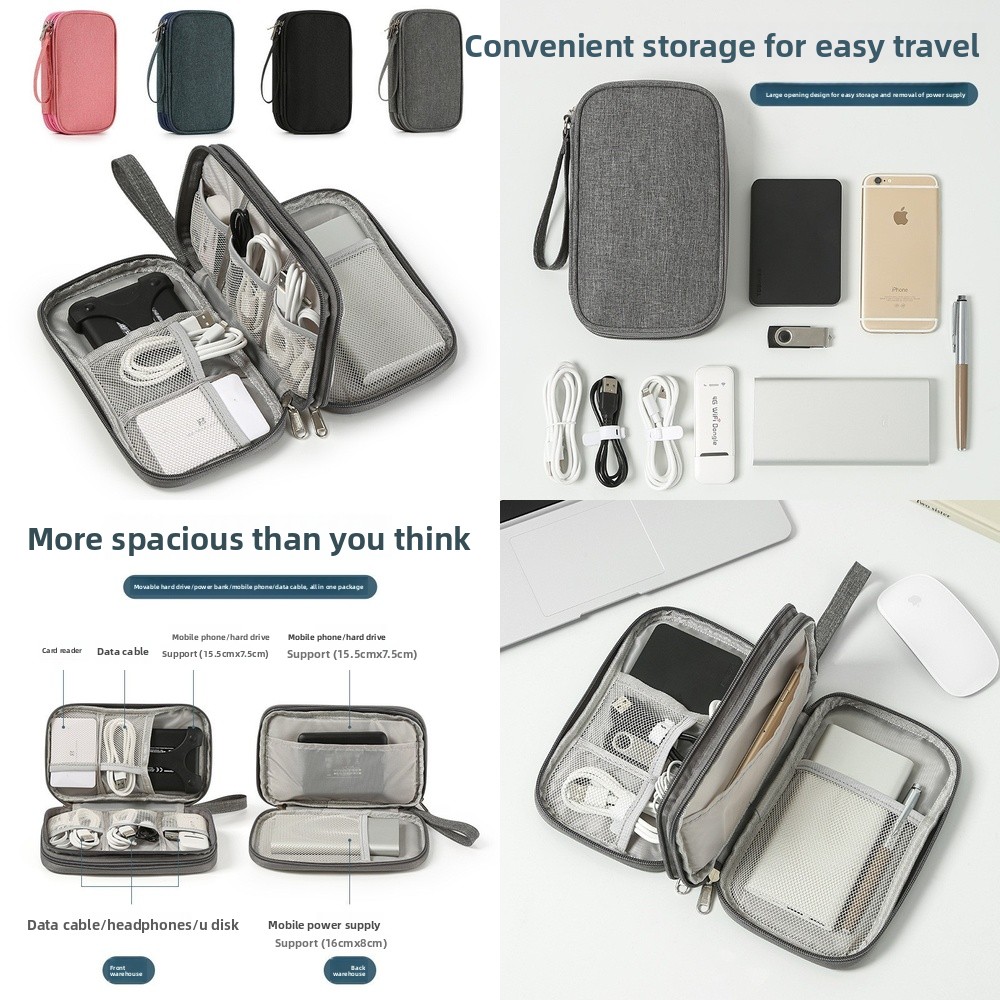 Tech Accessories Travel Organizer Pouch - Slim Digital Cable Organizer Bag Multi