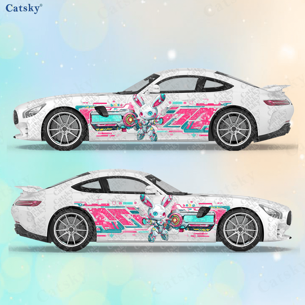 2pcs Cyberpunk Line Tech Bunny - Tech Accessories For Car recension och pris