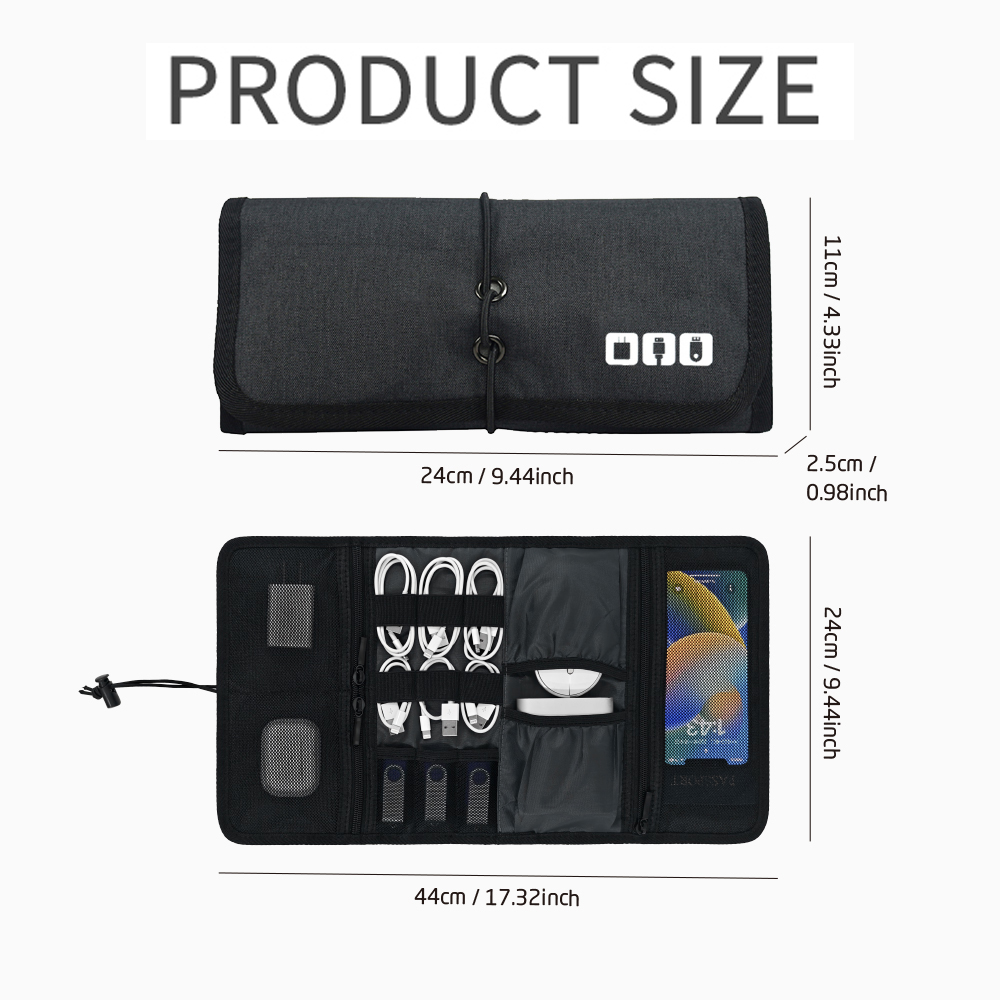 Tech Organizer Bag Cable Stora - Tech Accessories Travel Organizer Pouch recension och pris