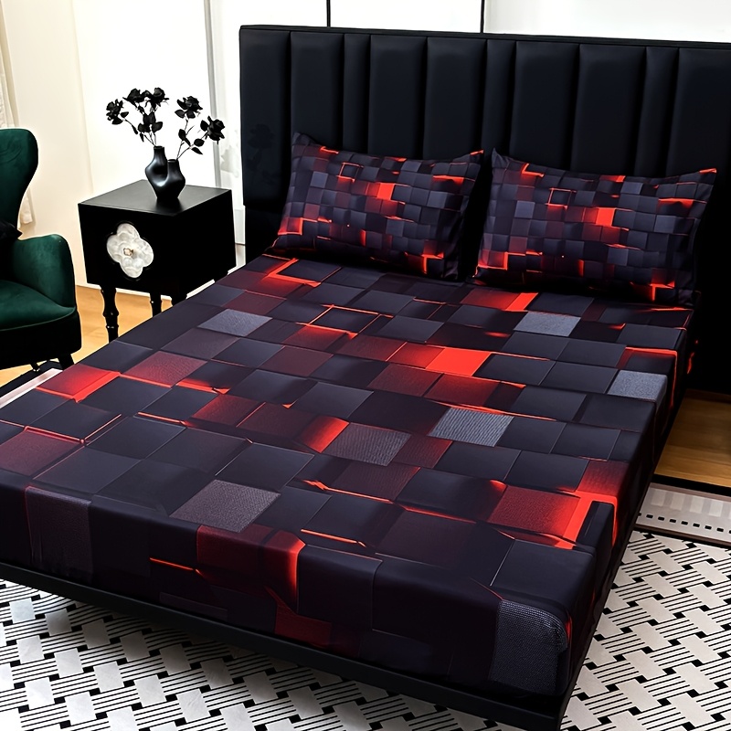 Tech-Red Plaid Fitted Sheet Se - Tech Acc recension och pris